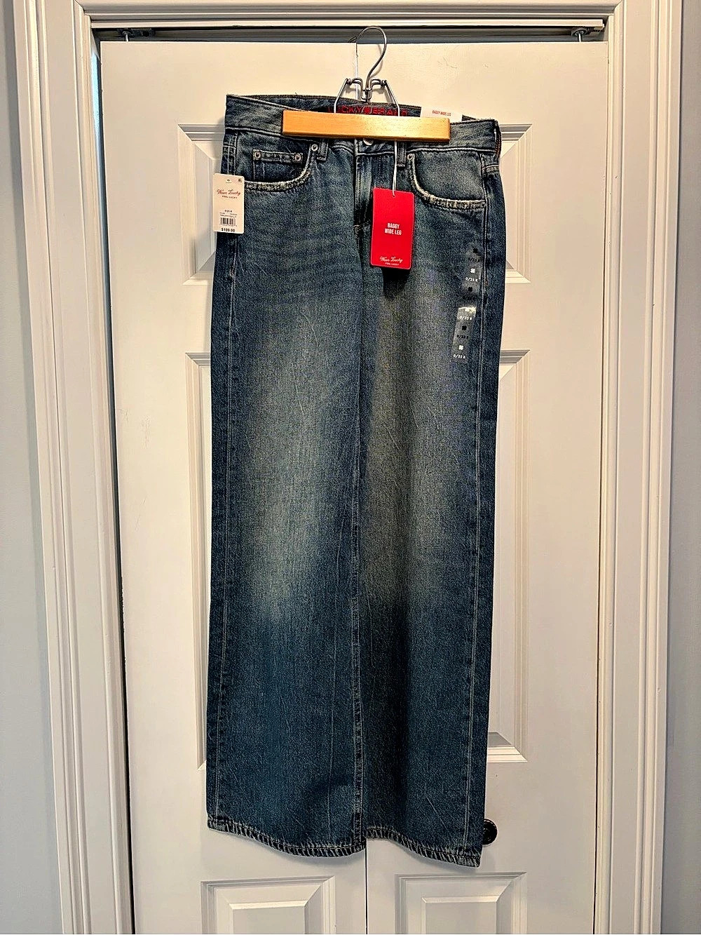Lucky Brand Baggy Wide Leg Wide Leg Jeans in Blue 0/25 NWT